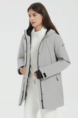 Hooded Winter Warm Parka Full Zip Lightweight #color_gray