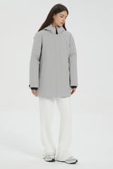 Hooded Winter Warm Parka Full Zip Lightweight #color_gray