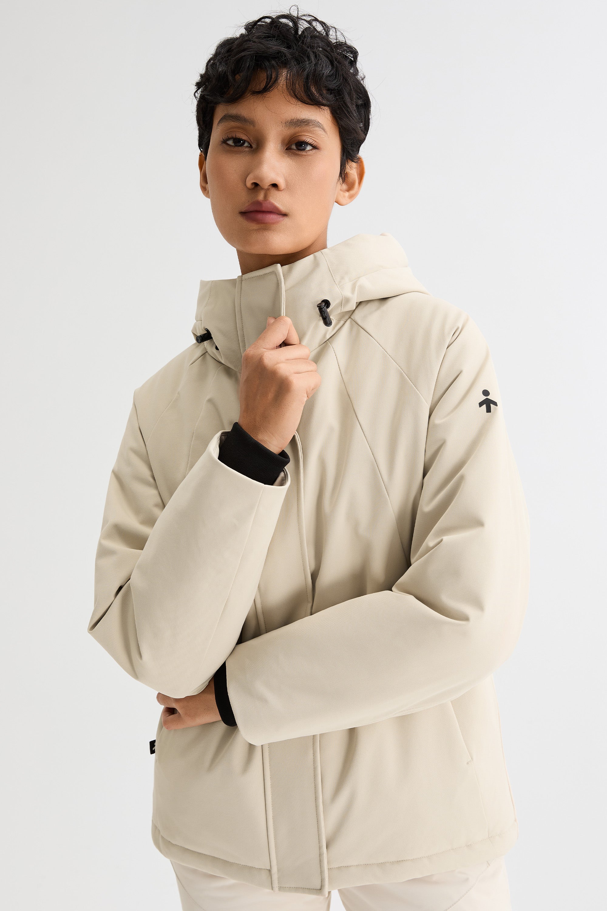 Lightweight Cropped Everyday Parka Jacket orolay #color_beige