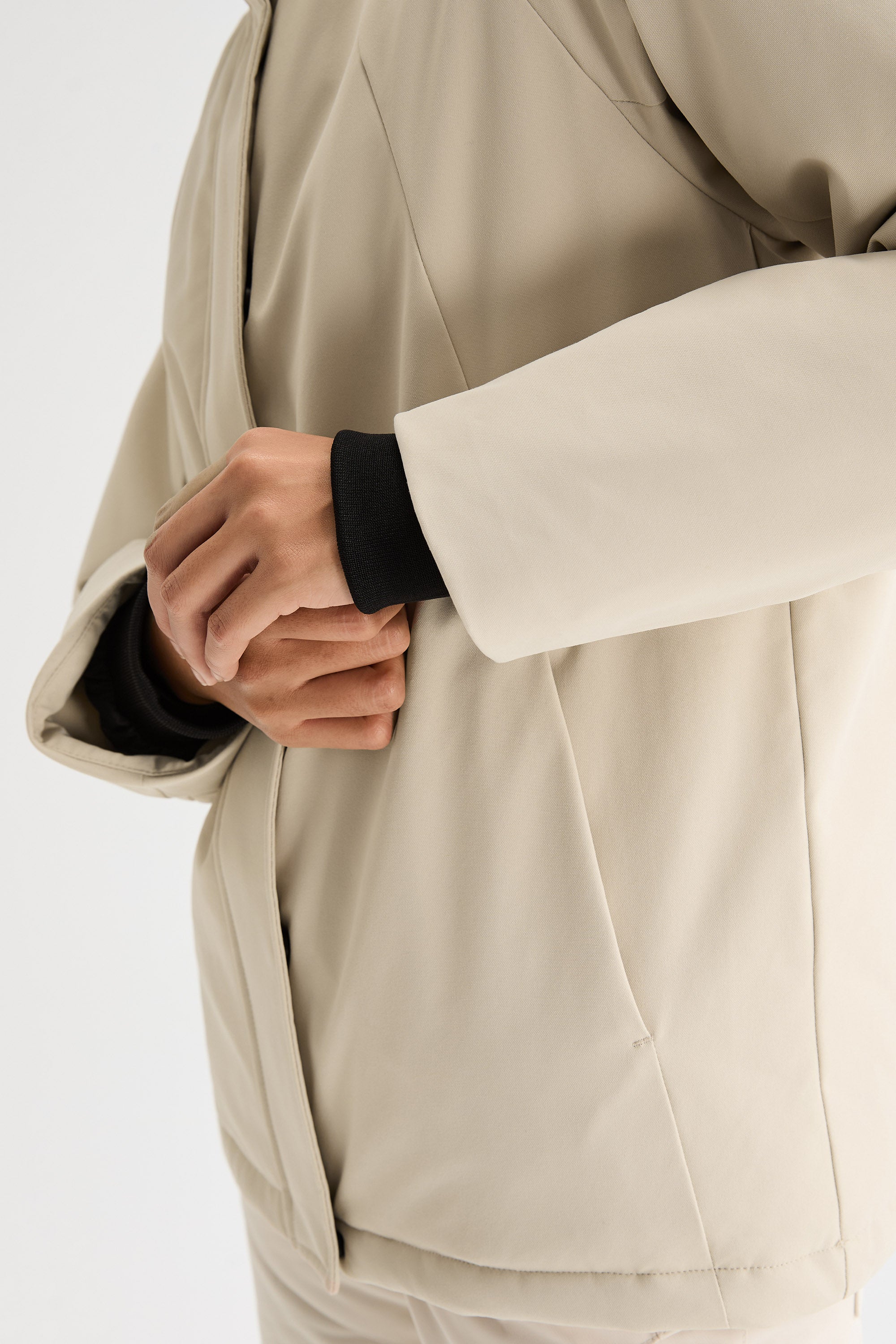 Lightweight Cropped Everyday Parka Jacket orolay #color_beige