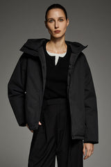 Lightweight Cropped Everyday Parka Jacket orolay #color_black