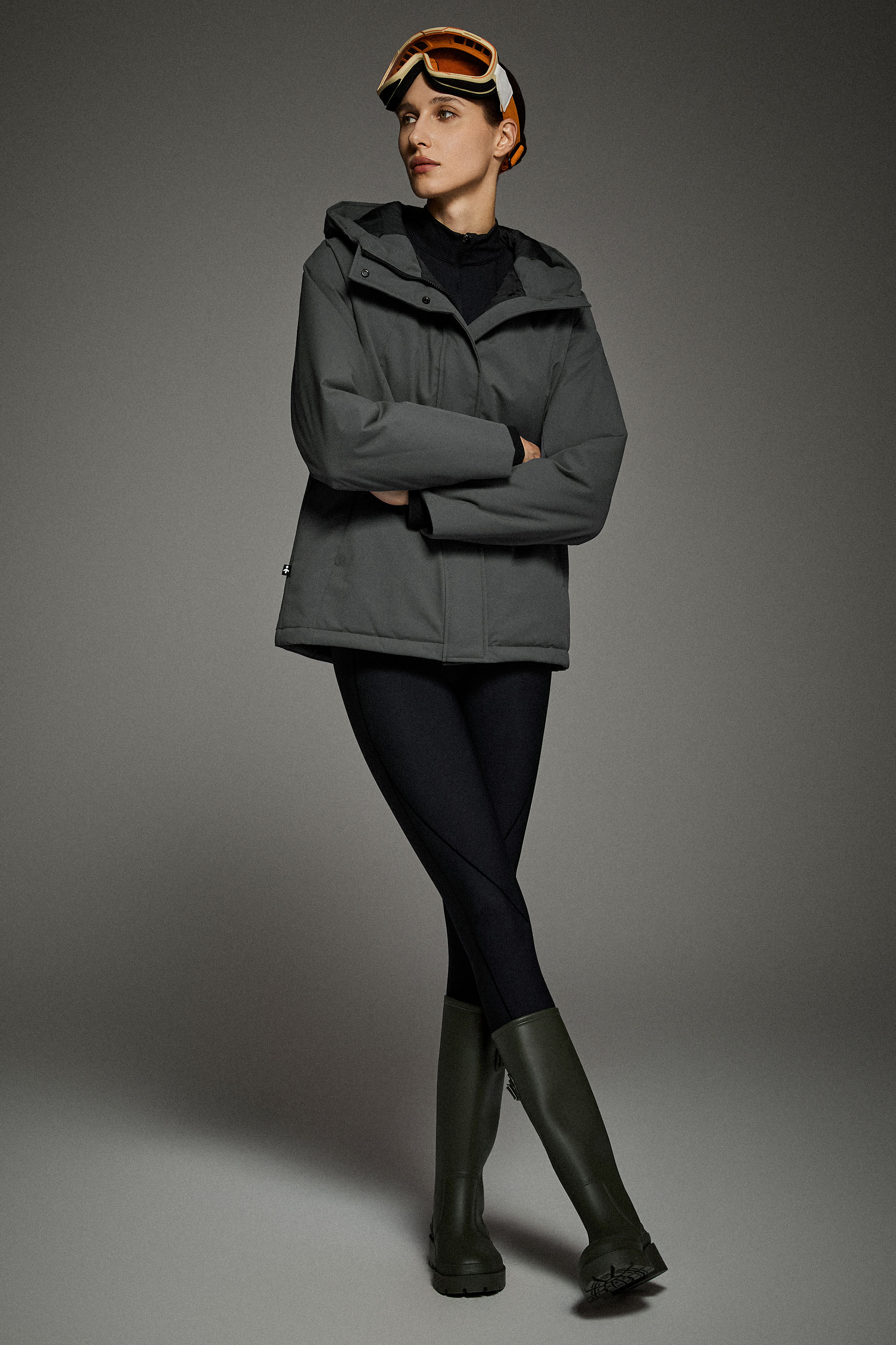 Lightweight Cropped Everyday Parka Jacket orolay #color_gray