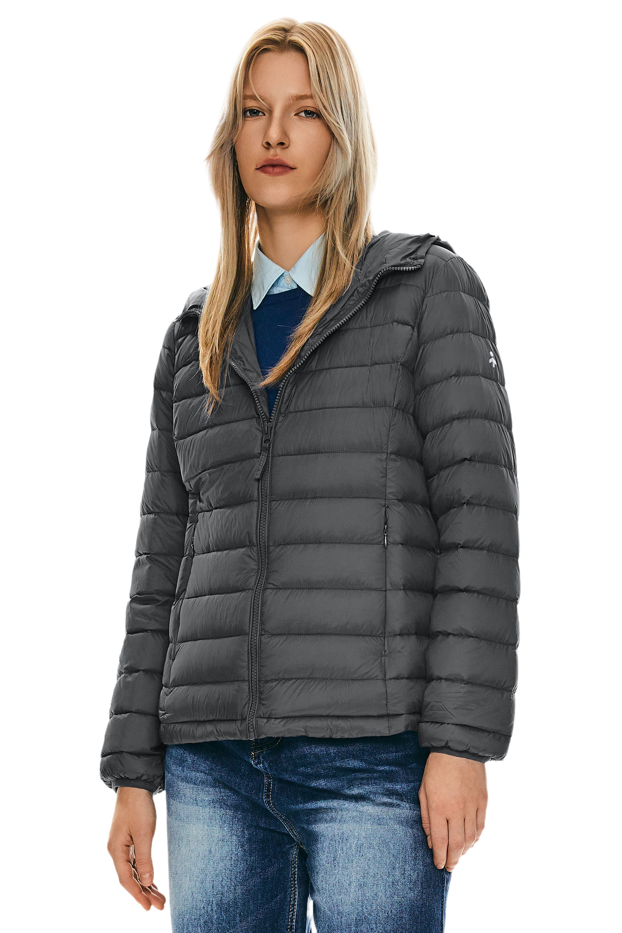 Orolay-Lightweight Packable Down Jacket with Stand Collar-#color_darkgray