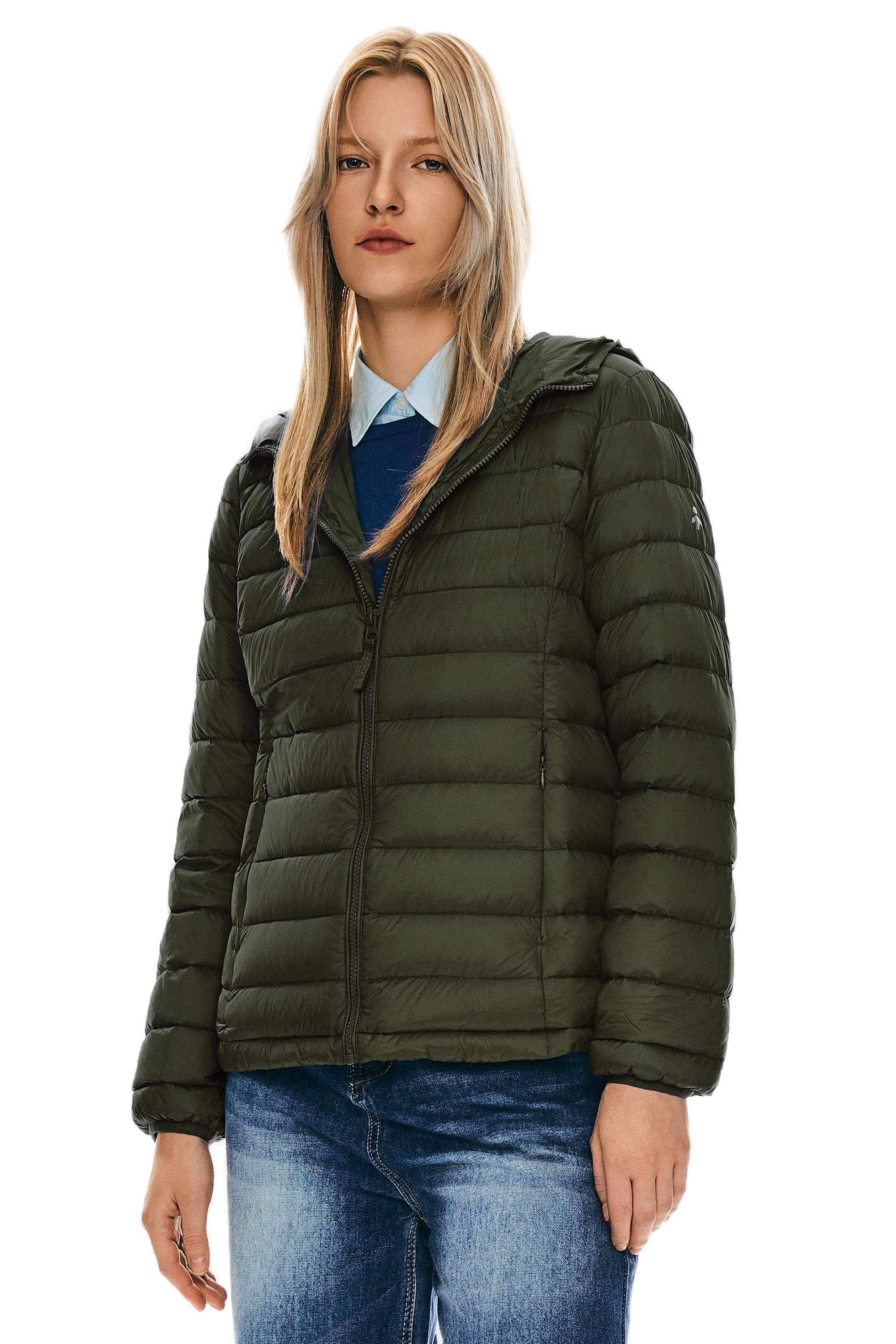 Orolay-Lightweight Packable Down Jacket with Stand Collar-#color_armygreen