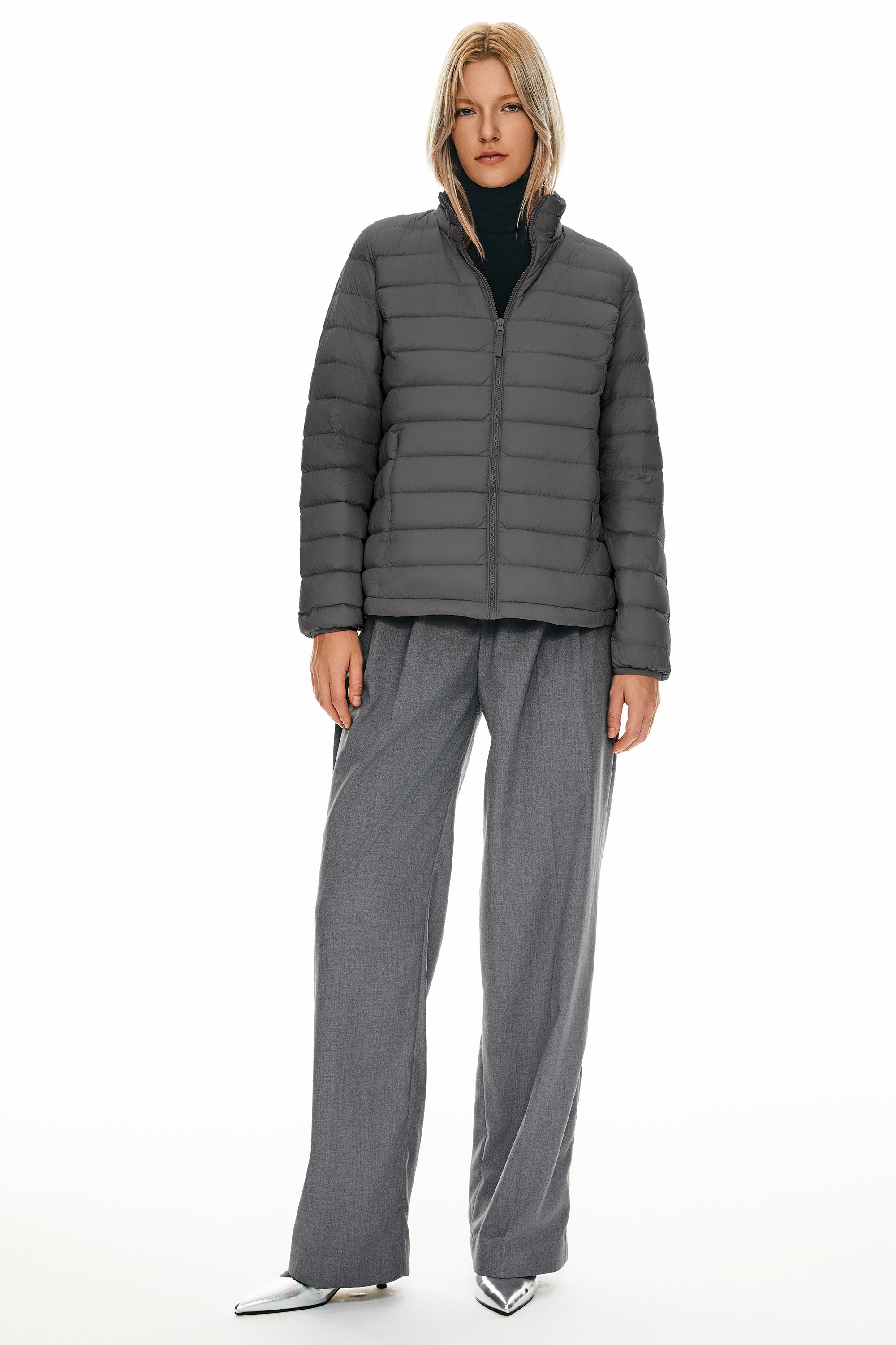 Orolay-Lightweight Packable Down Jacket with Stand Collar-#color_darkgray