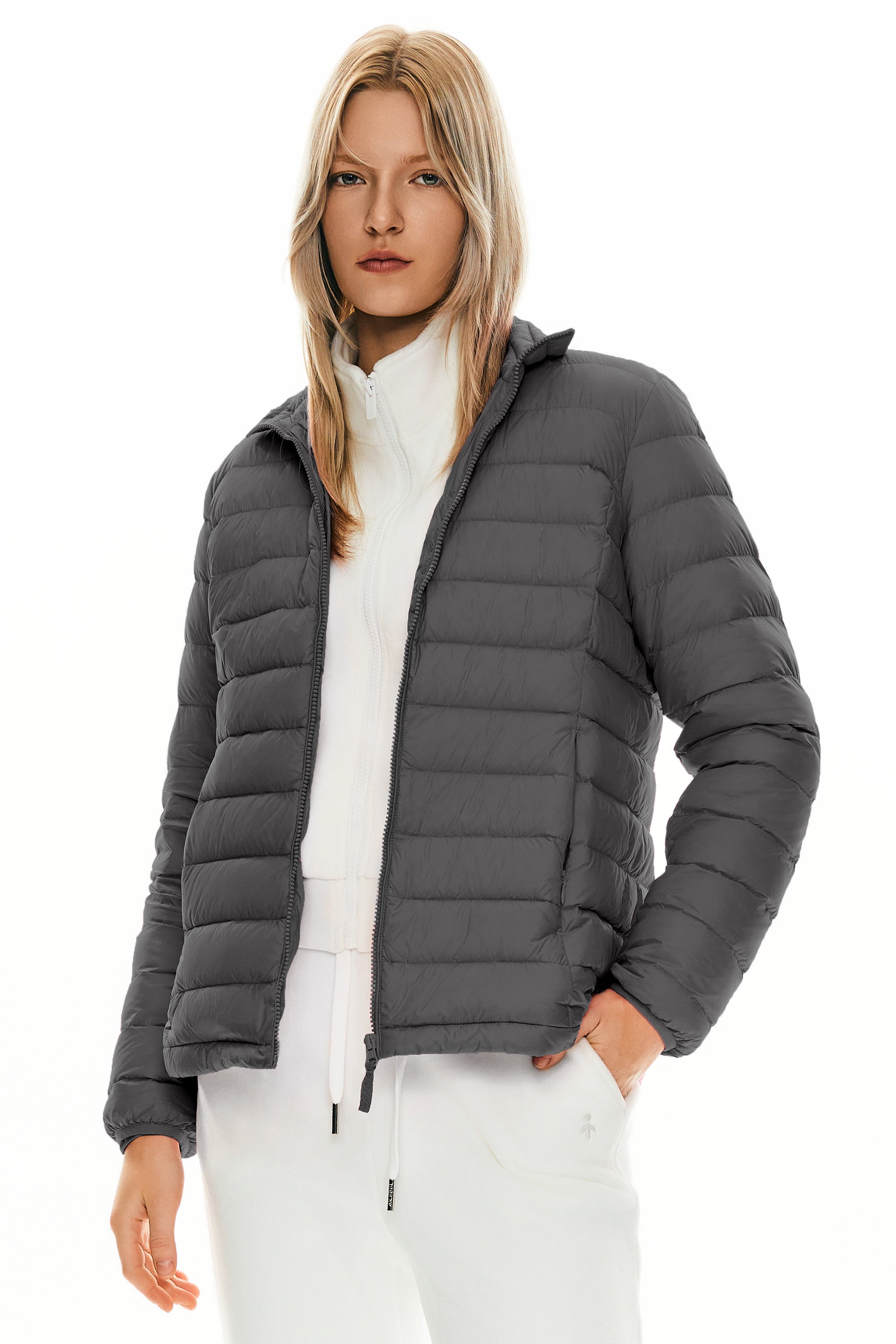 Orolay-Lightweight Packable Down Jacket with Stand Collar-#color_darkgray