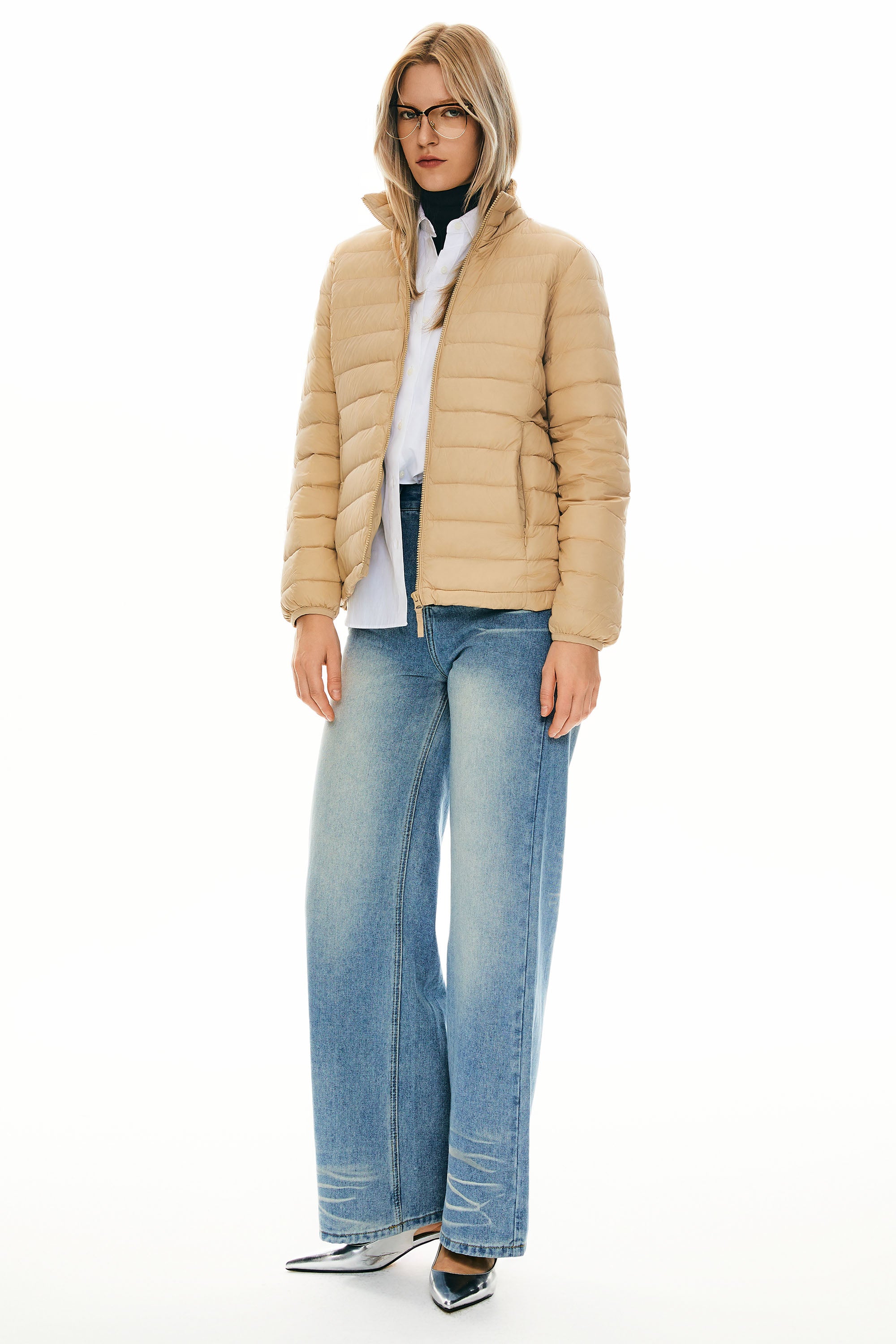 Lightweight Quilted Packable Down Jacket - Orolay, #color_khaki