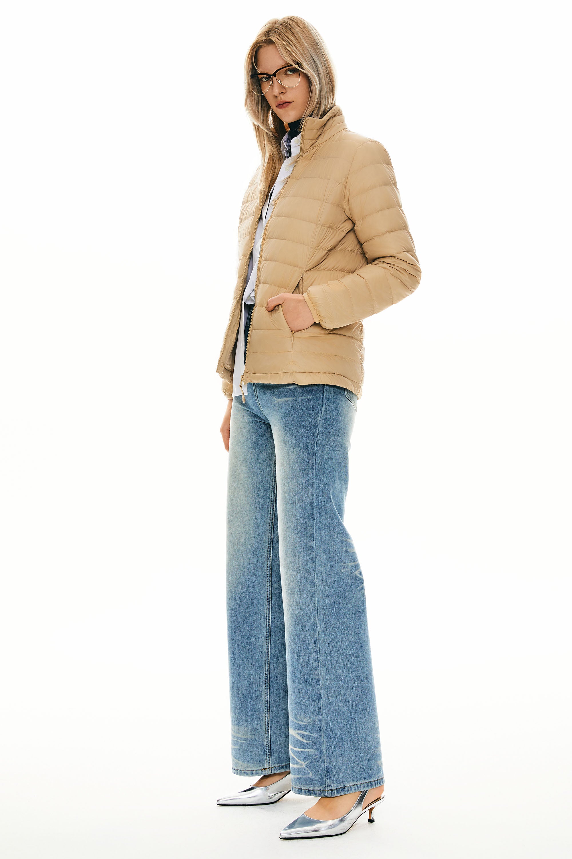 Lightweight Quilted Packable Down Jacket - Orolay, #color_khaki