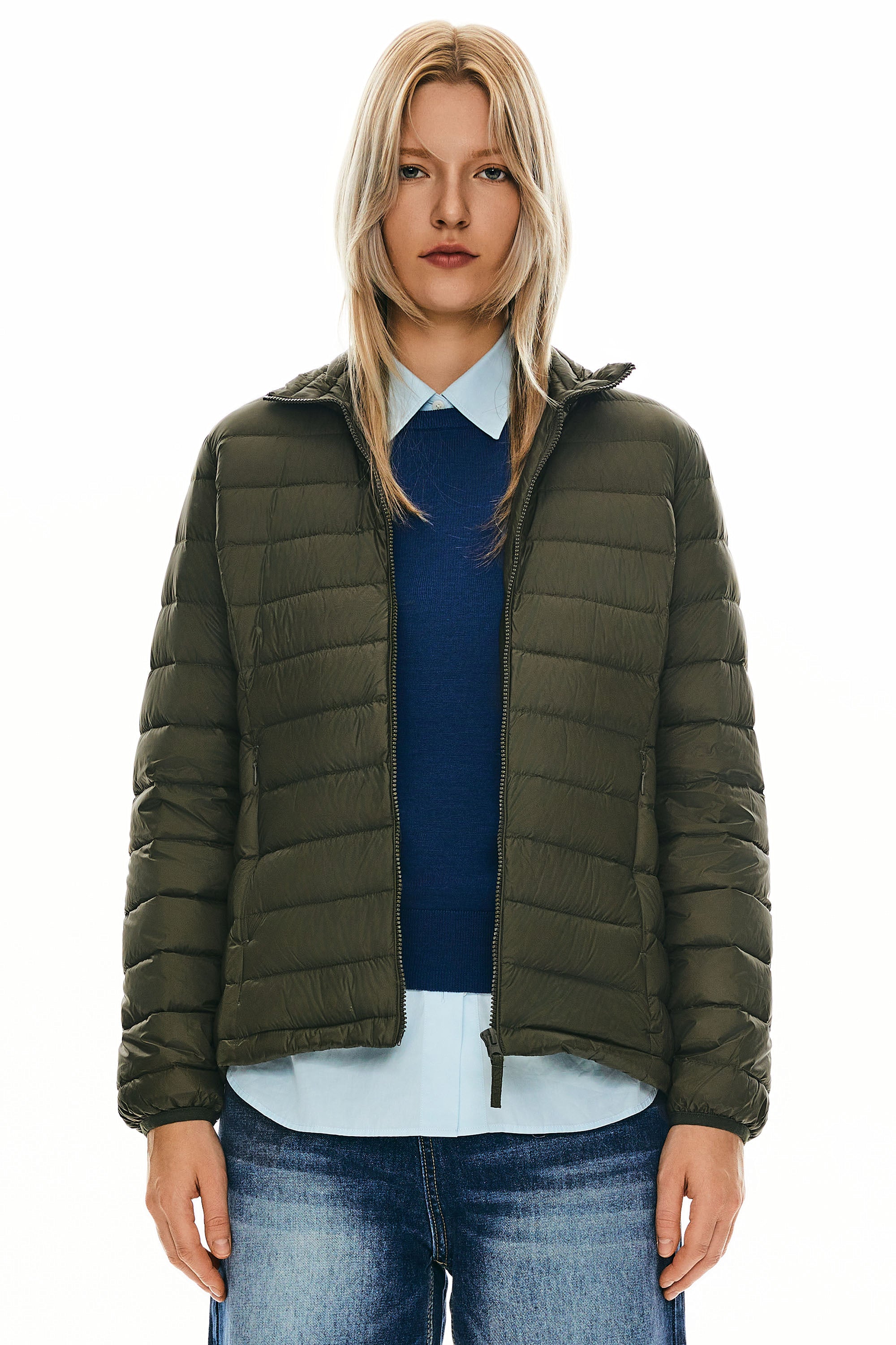 Lightweight Quilted Packable Down Jacket - Orolay, #color_armygreen