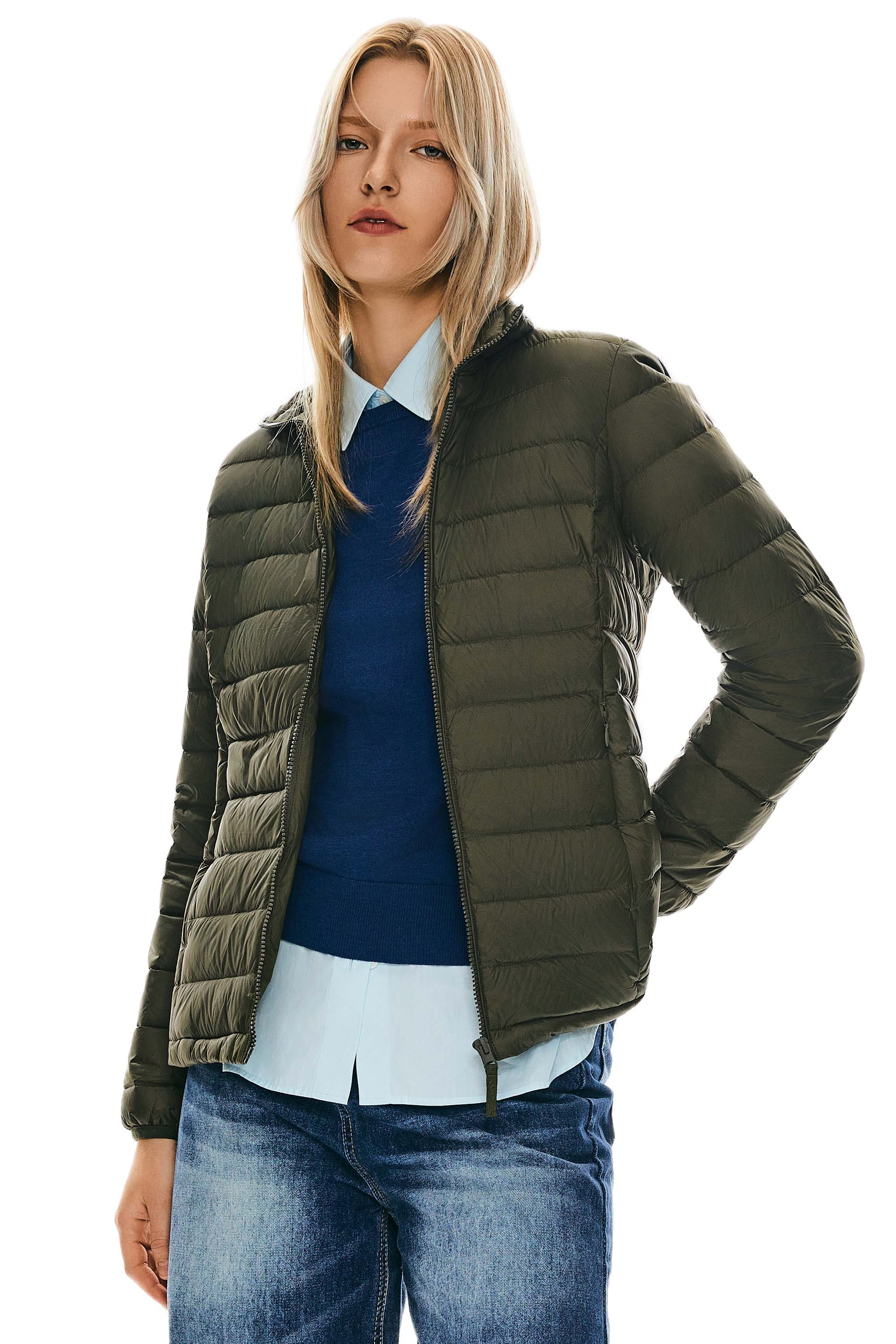 Lightweight Quilted Packable Down Jacket - Orolay, #color_armygreen