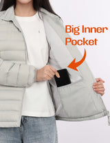 Lightweight Quilted Packable Down Jacket - Orolay, #color_Black,Lightgray,navy,khaki,armygreen,Pink