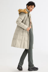Long Faux Fur Hooded Down Coat - Orolay, #color_Oat Milk