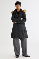 Long Faux Fur Hooded Down Coat - Orolay, #color_Black