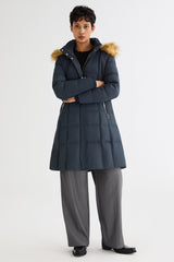 Long Faux Fur Hooded Down Coat - Orolay, #color_Pageant Blue