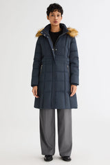 Long Faux Fur Hooded Down Coat - Orolay, #color_Pageant Blue