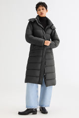 Orolay Long Hooded Quilted Puffer Jacket #color_black