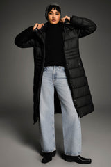 Orolay Long Hooded Quilted Puffer Jacket #color_black
