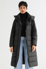 Orolay Long Hooded Quilted Puffer Jacket #color_black