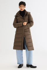 Orolay Long Hooded Quilted Puffer Jacket #color_coffee