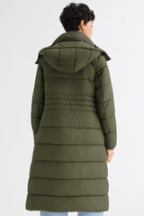 Orolay Long Hooded Quilted Puffer Jacket #color_olive