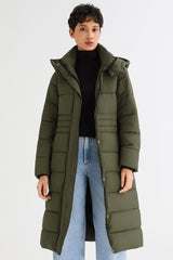 Orolay Long Hooded Quilted Puffer Jacket #color_olive