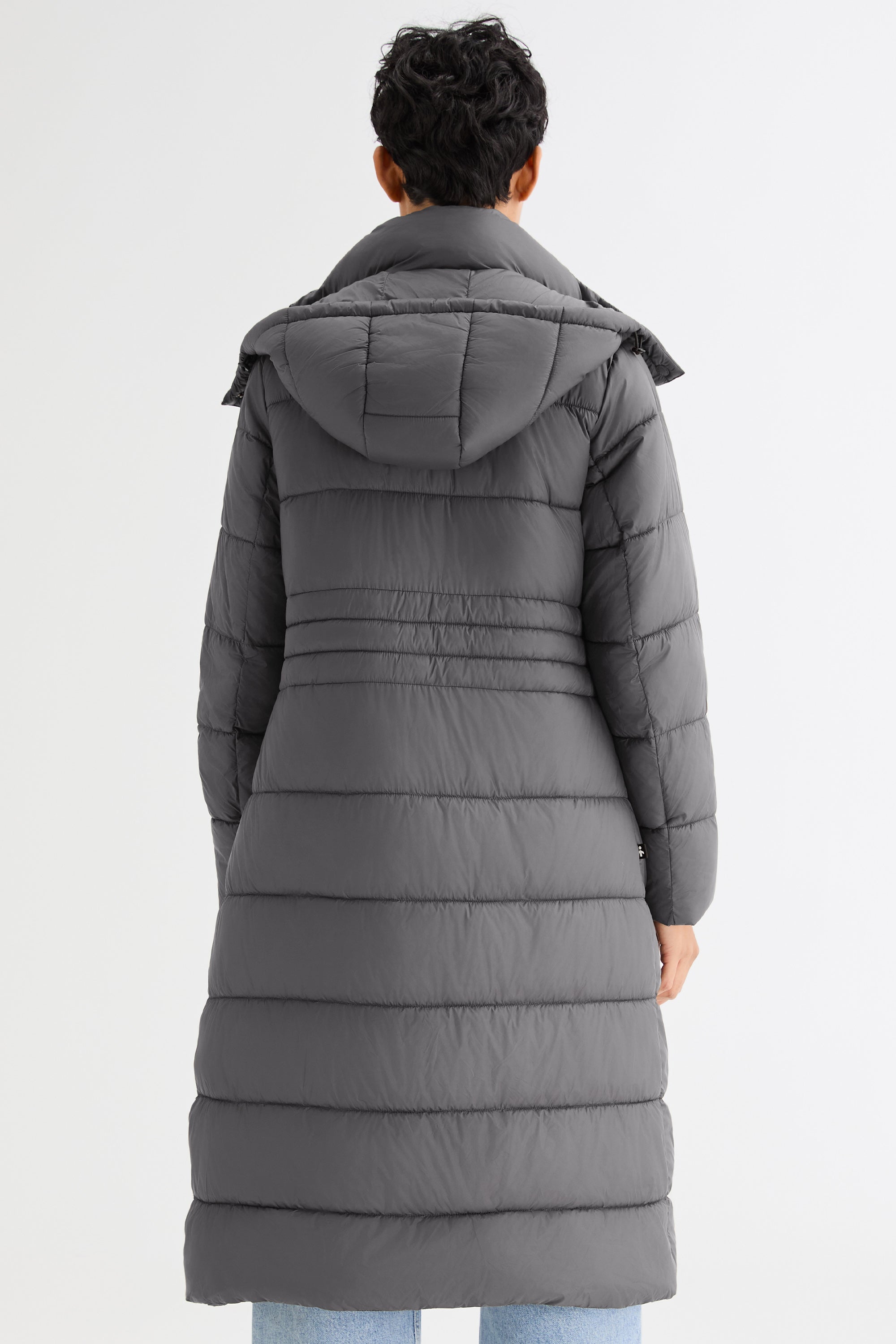 Orolay Long Hooded Quilted Puffer Jacket #color_gray