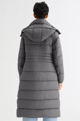 Orolay Long Hooded Quilted Puffer Jacket #color_gray