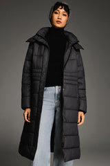 Orolay Long Hooded Quilted Puffer Jacket #color_black