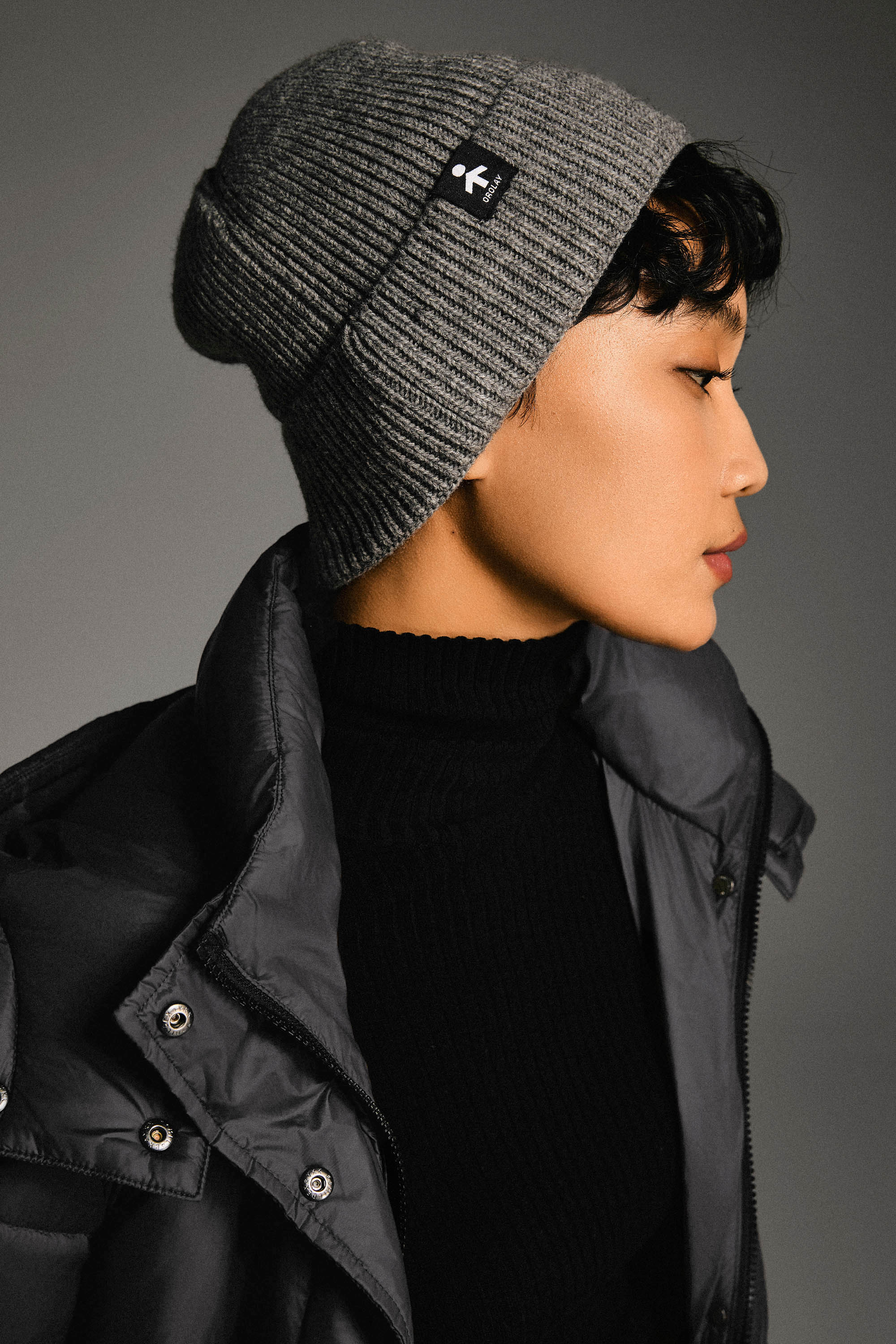 Orolay Long Hooded Quilted Puffer Jacket #color_gray