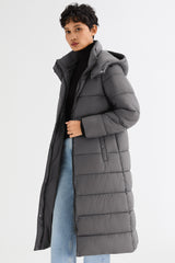 Orolay Long Hooded Quilted Puffer Jacket #color_gray