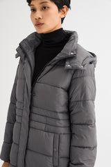 Orolay Long Hooded Quilted Puffer Jacket #color_gray