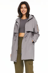 Orolay-Long Hooded Windbreaker-#color_Quiet Gray