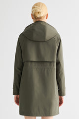Orolay-Long Hooded Windbreaker-#color_olive