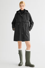 Orolay-Long Hooded Windbreaker-#color_black