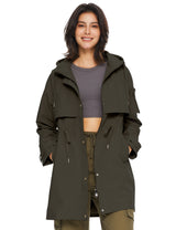 Orolay-Long Hooded Windbreaker-#color_olive