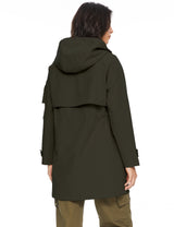 Orolay-Long Hooded Windbreaker-#color_olive