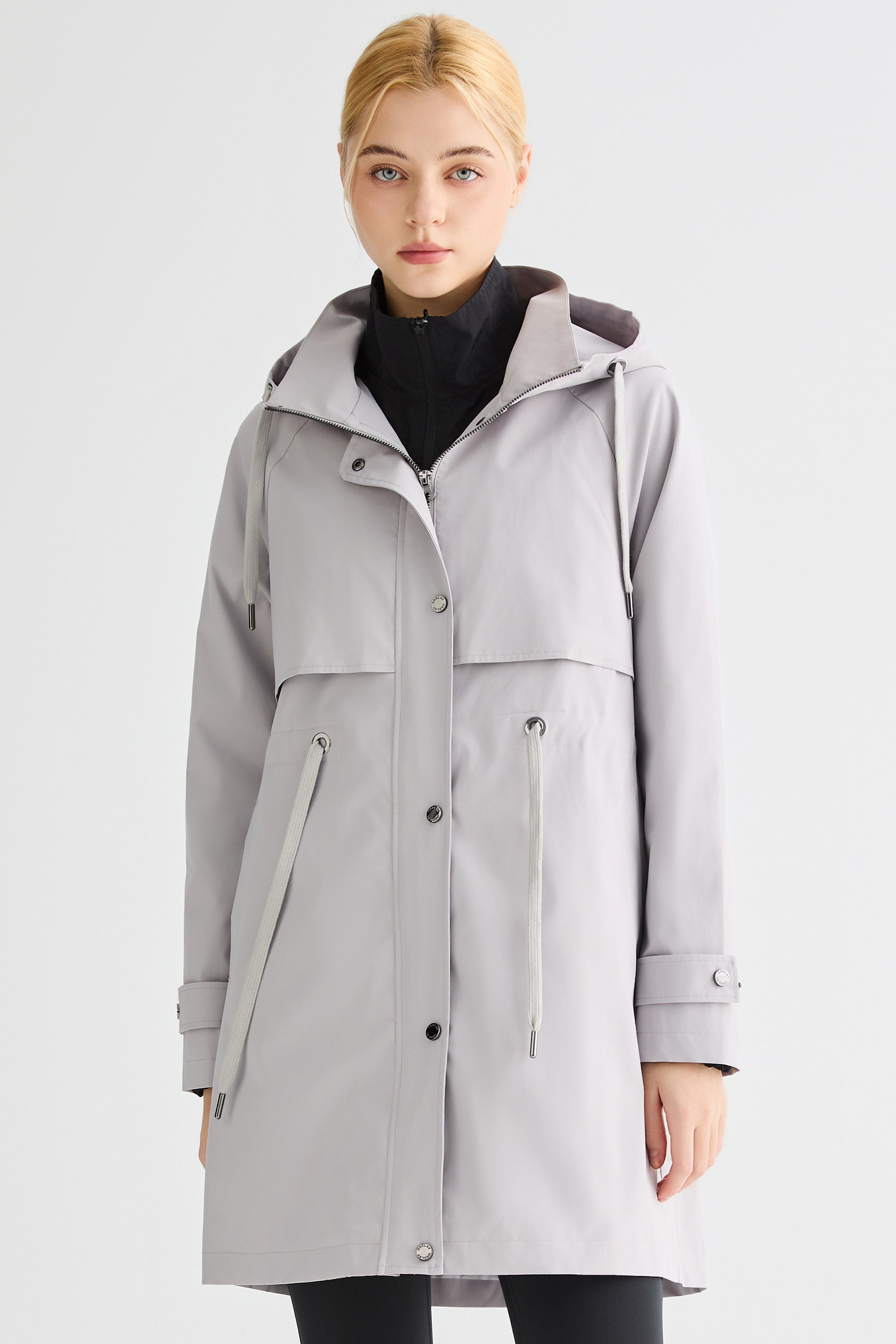 Orolay-Long Hooded Windbreaker-#color_Quiet Gray