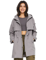 Orolay-Long Hooded Windbreaker-#color_Quiet Gray