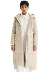 Orolay Long Maxi Down Coat with Hood women #color_Tofu