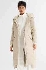 Orolay Long Maxi Down Coat with Hood women #color_Tofu