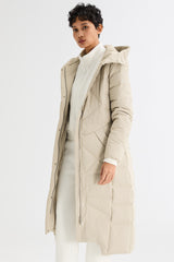 Orolay Long Maxi Down Coat with Hood women #color_Tofu