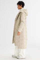 Orolay Long Maxi Down Coat with Hood women #color_Tofu