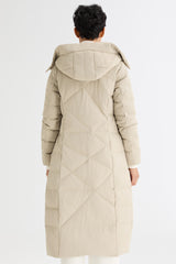 Orolay Long Maxi Down Coat with Hood women #color_Tofu