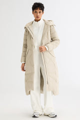 Orolay Long Maxi Down Coat with Hood women #color_Tofu