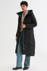 Orolay Long Maxi Down Coat with Hood women #color_Black