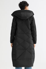 Orolay Long Maxi Down Coat with Hood women #color_Black