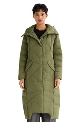 Orolay Long Maxi Down Coat with Hood women #color_Peat Moss
