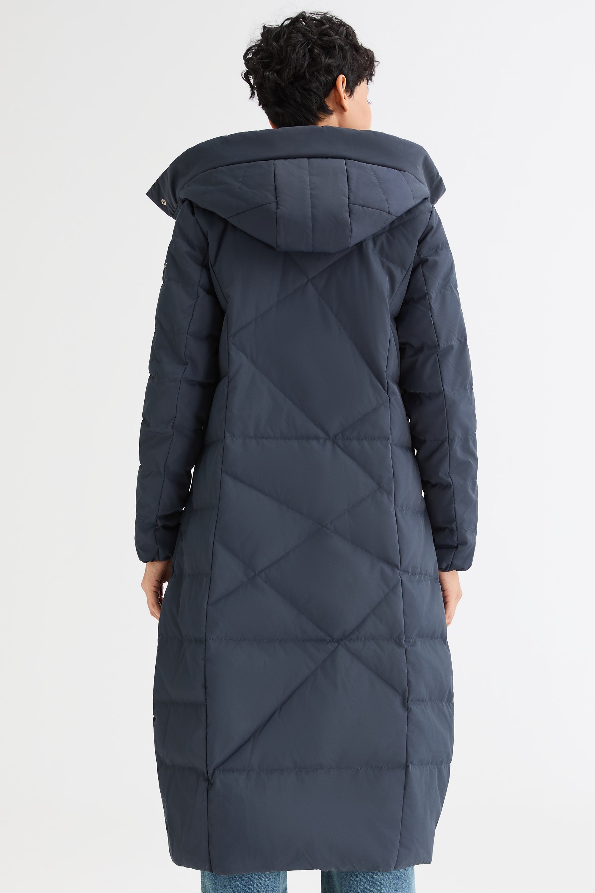 Orolay Long Maxi Down Coat with Hood women #color_Pageant Blue