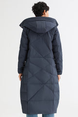 Orolay Long Maxi Down Coat with Hood women #color_Pageant Blue