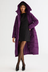 Orolay Long Maxi Down Coat with Hood women #color_Petunia
